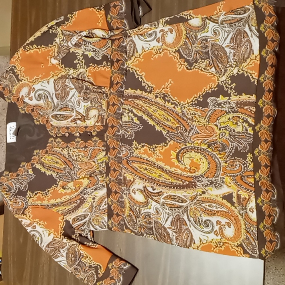 Mainstreet Blues Paisley Patterned Polyester Size 20W Blouse